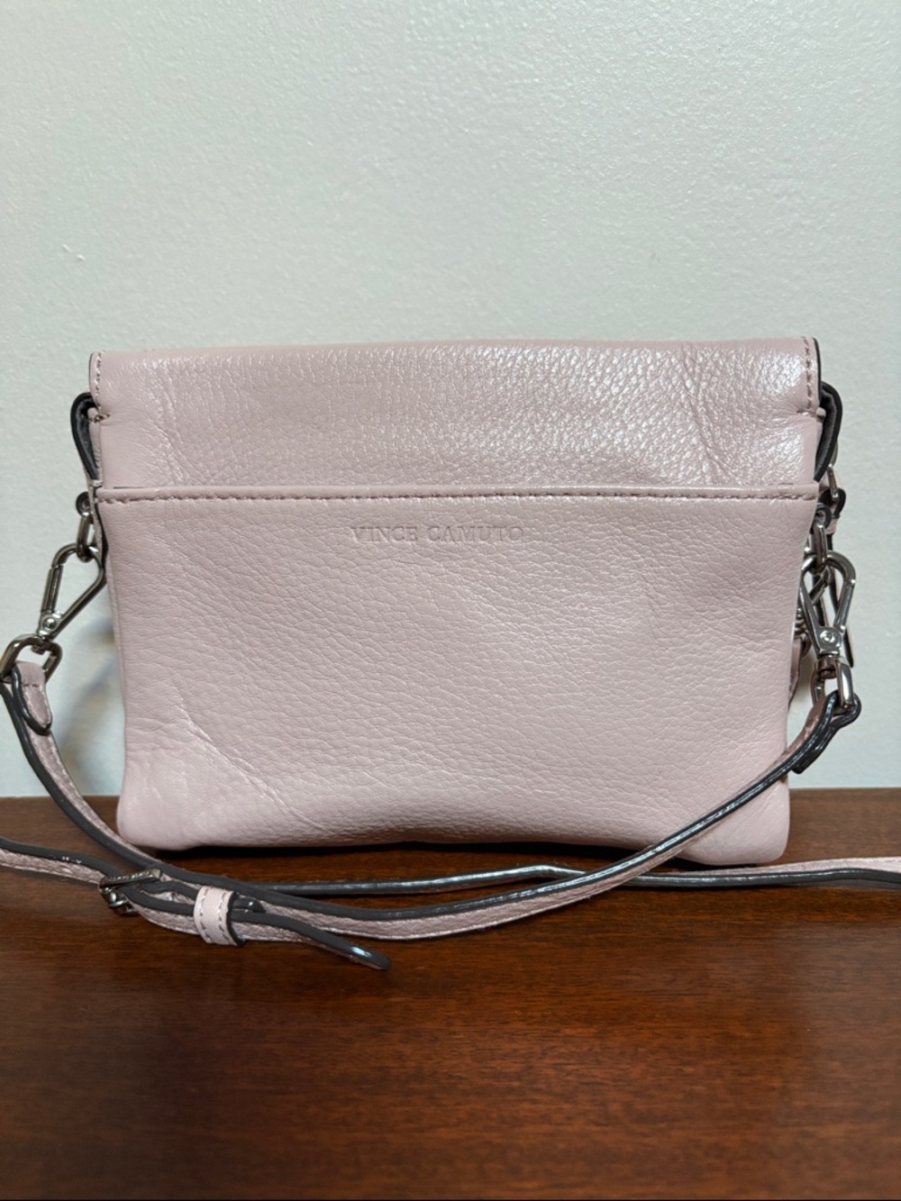 Vince Camuto Blush Pebbled Leather Crossbody